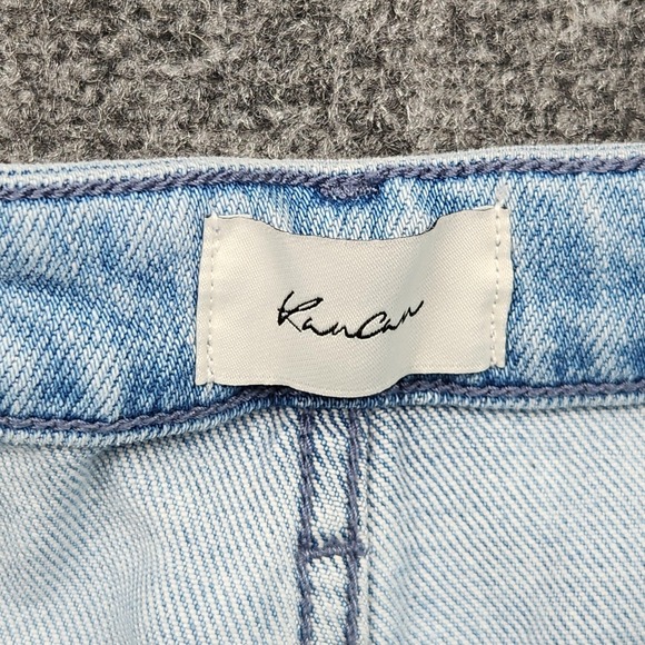 KanCan Wide Leg Jeans Womens 11/29 Light Wash Blue High Rise Crop Stretch Denim - Picture 3 of 9